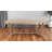 92" Natural And Brown Solid Wood Trestle Base Dining Table