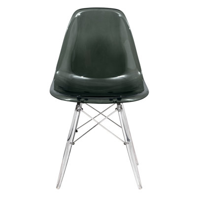 Culley Modern Acrylic Side Chair – Armless Transparent Accent Chair Lightweight Molded Plastic Seating for Dining Room, Kitchen, Vanity, Office, or Banquet