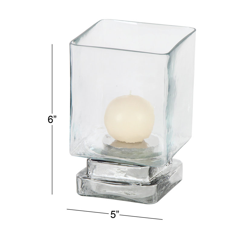 Ouragan en verre contemporain, H 6 po x l 5 po