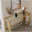 Console supérieure et inférieure en verre trempé à double couche et cadre en acier inoxydable à finition miroir-596415467-596415470