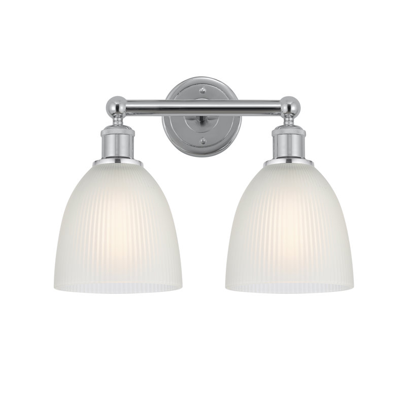 Éclairage pour meuble-lavabo à 2 lumières 15 pouces Philomene, Blanc, Chrome poli