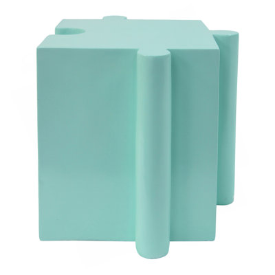 Modular Art Side Table With Convex Edge And Interlocking MGO Design For Indoor And Outdoor Use.