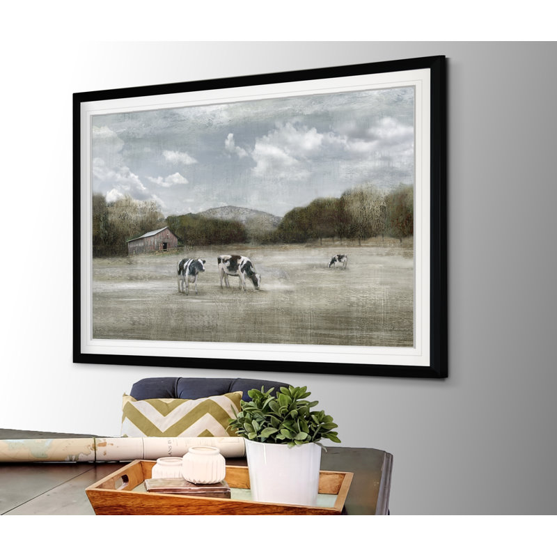 Country Satisfaction - Single Picture Frame Painting, Black, 20" H x 24" W x 1.5" D