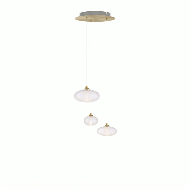 Alvie 3 - Light Cluster Pendant, Brushed Brass