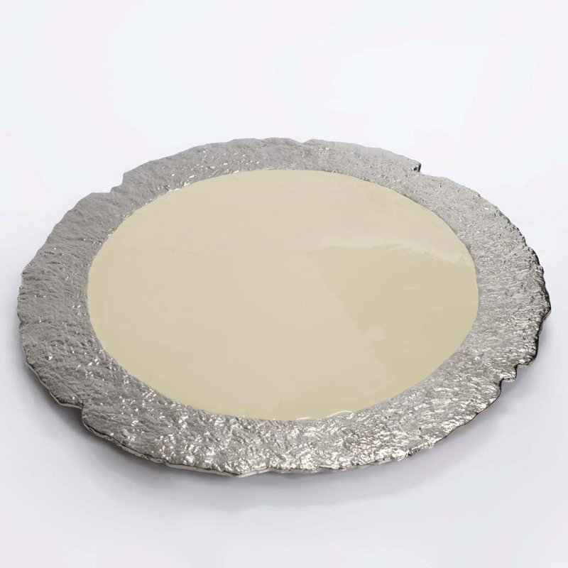 Grand plateau tournant, H 0,5 po x l 16 po x P 16 po, Nickel argenté