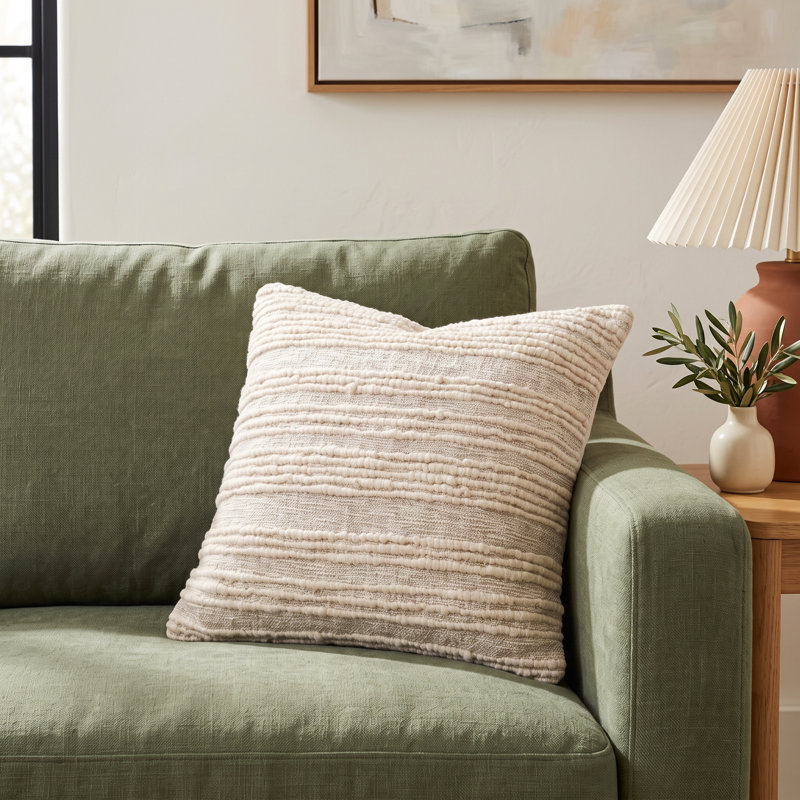 Sagitta Embroidered Cotton Blend Throw Pillow, Down Blend