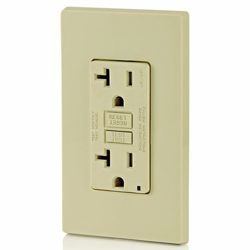 Leviton SmartlockPro 20 Amp 125 Volt Duplex Ivory GFCI Outlet 5-20R 1 Pack