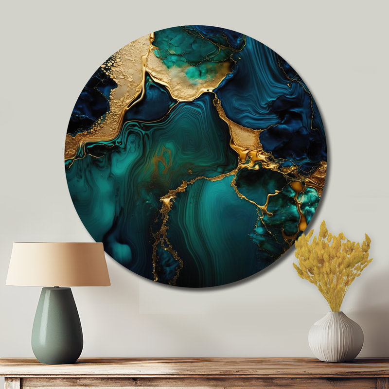 Bridgwater - Abstract Round Metal Art, 16" H x 16" W 