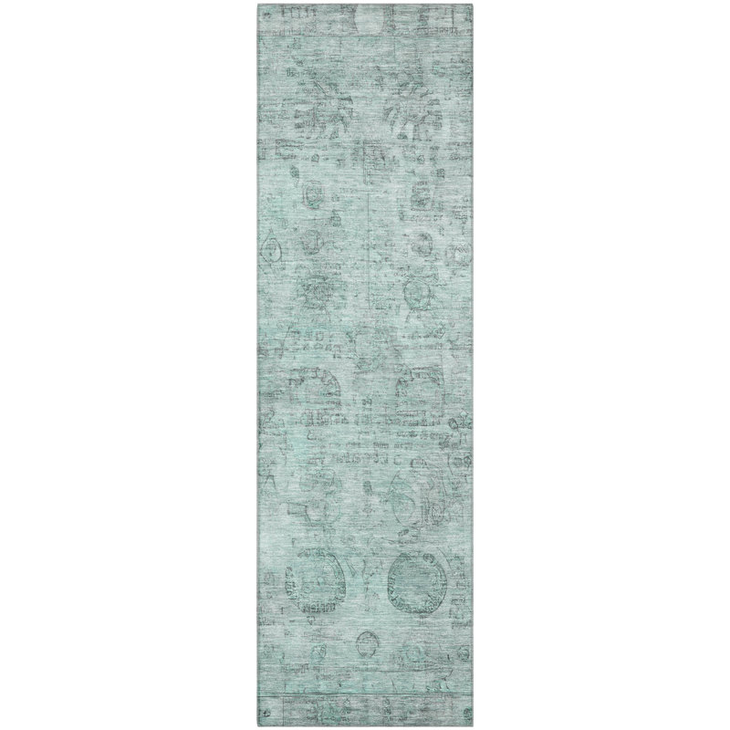 Premium Machine Washable Verlin AMF1769 Border Rug, Runner 2'3" x 7'6"