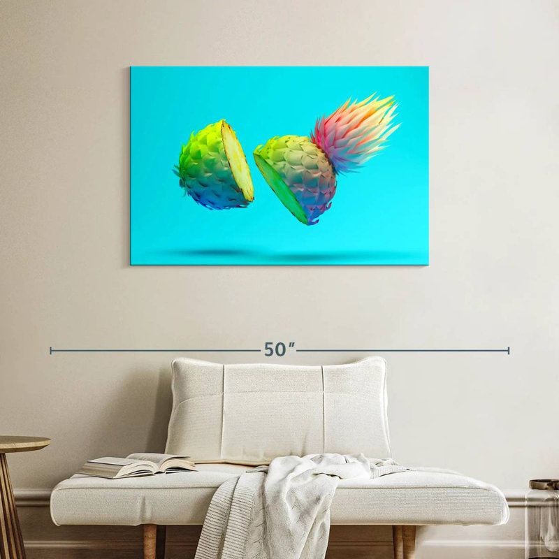Yarlin Sliced Gradient Pineapple, 26" H x 39" W