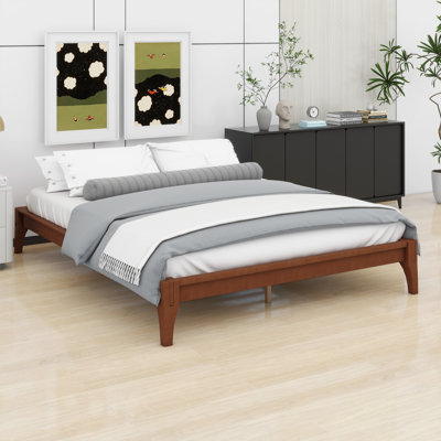 Lit plateforme en bois de bambou massif