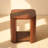 Ovelo Brown Oak Side Table – Solid Wood End Table with Shelf-456016277