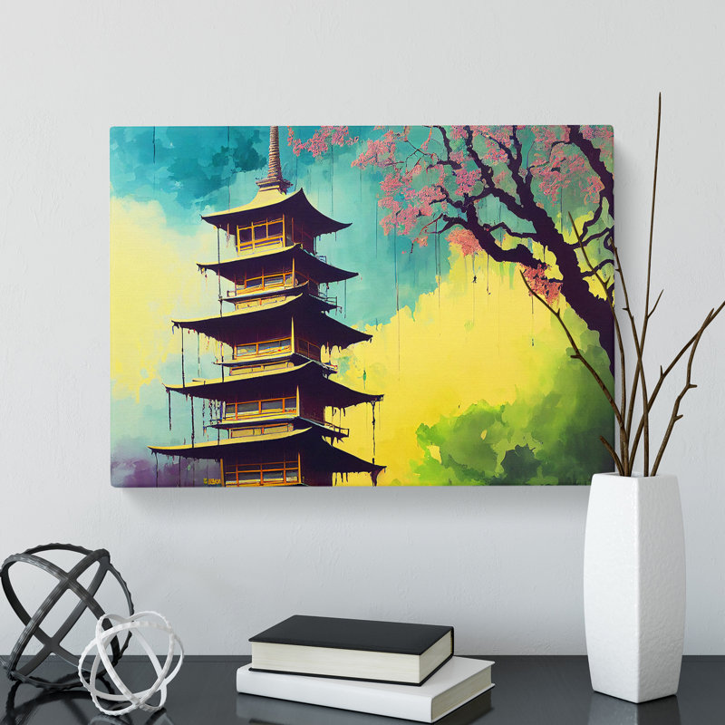 Dripping Pagoda - Wrapped Canvas, 50cm H x 76cm W x 3cm D
