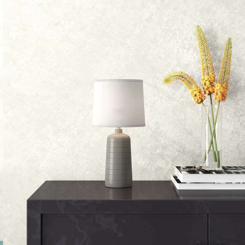 Azize Porcelain Table Lamp, Taupe