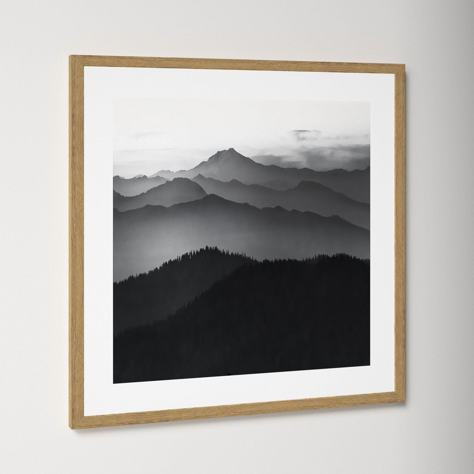 Cascades by Danita Delimont, 27.5" H x 27.5" W x 0.75" D, Natural Framed