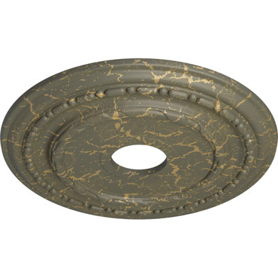 Endurathane Dublin Ceiling Medallion, 17 7/8"OD x 3 5/8"ID x 1 1/4"P (Fits Canopies up to 5 1/8"), Hand-Painted Witch Hazel Crackle Finish