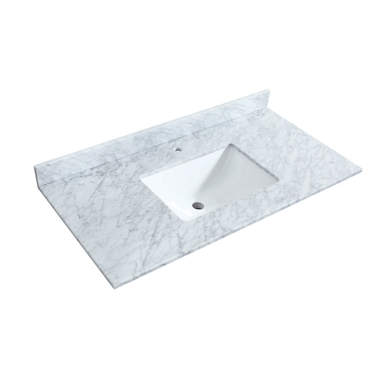 Elan 42" White Oak Single Vanity with Carrara Marble Top