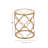 Desai Metal Quatrefoil Design Side End Gold Accent Table with Clear Glass Top