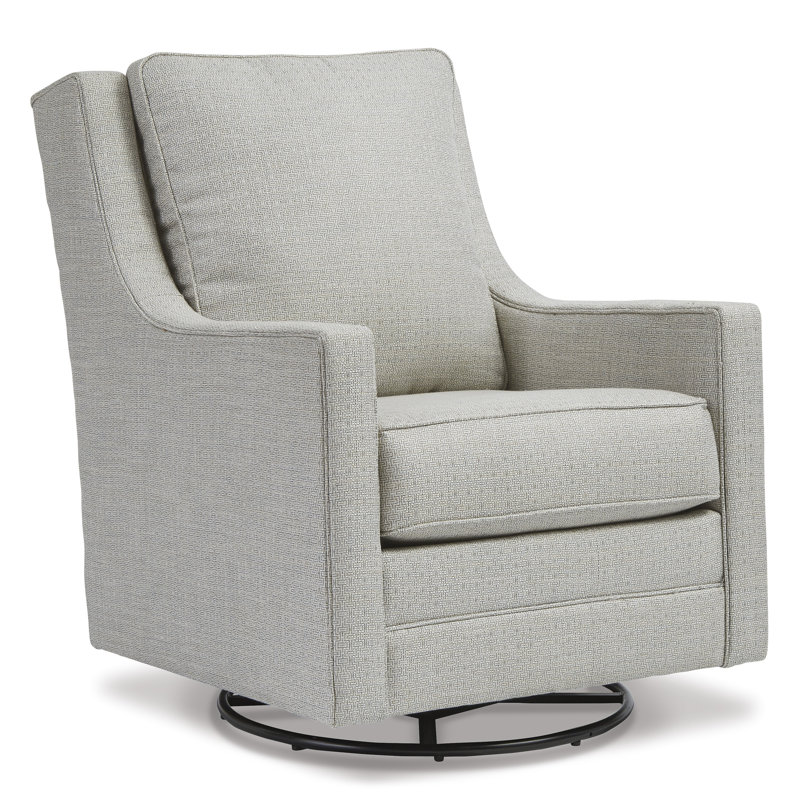 Yashal Swivel Glider Accent Chair, Light Gray Fabric