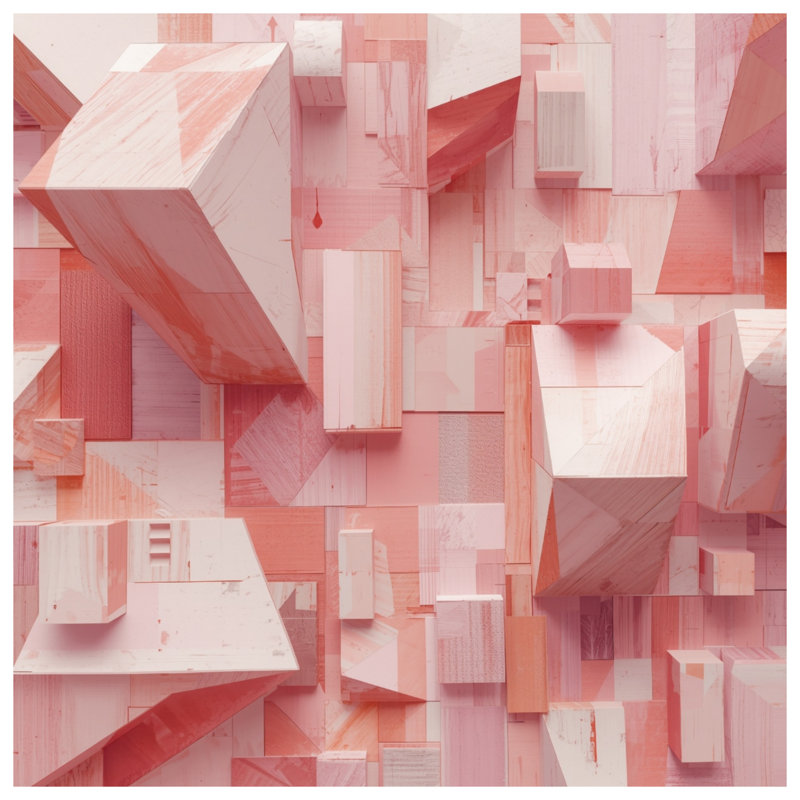 Couvertures rose Cubic Structures, 60in W x 80in H