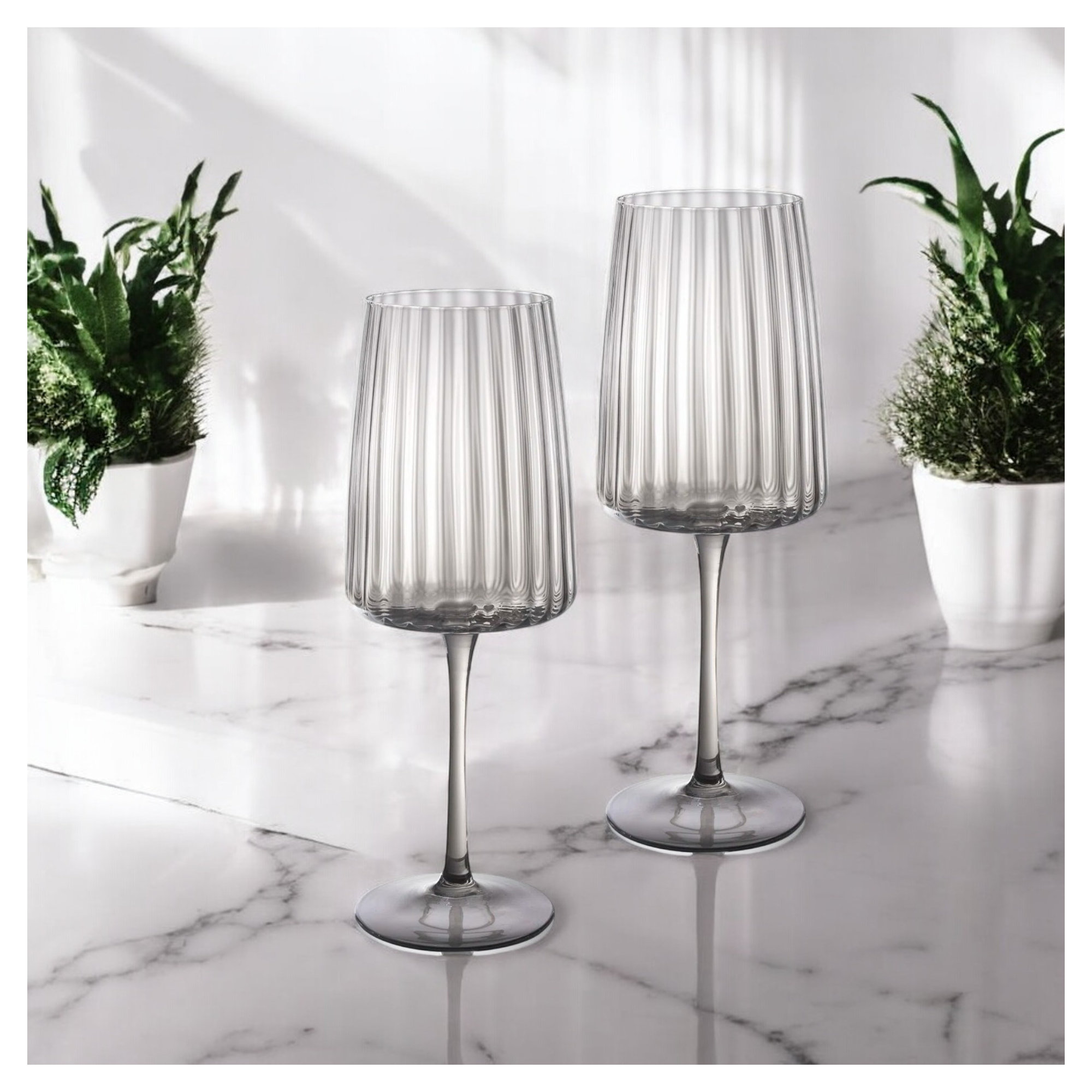 Orlosky Amber All Purpose Wine Glasses, Set/4, Gray