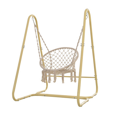 Chaise de hamac balançoire en macramé avec support Swing Chair
