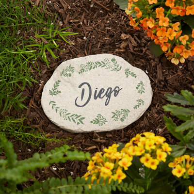 Cozy Home Personalized Round Garden Stone - 4.25" x 6"