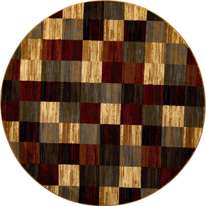 Geometric Indoor Rug, Round 10'