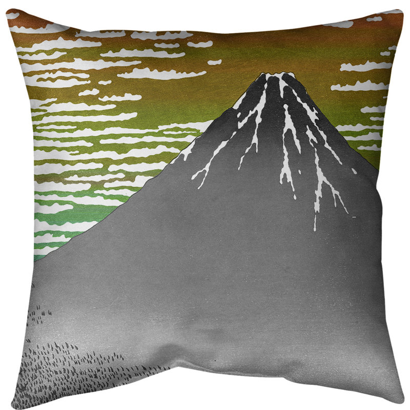 Coussin décoratif fin vent clair, Duvet synthétique, 14 po x 14 po, Rouge / ciel vert