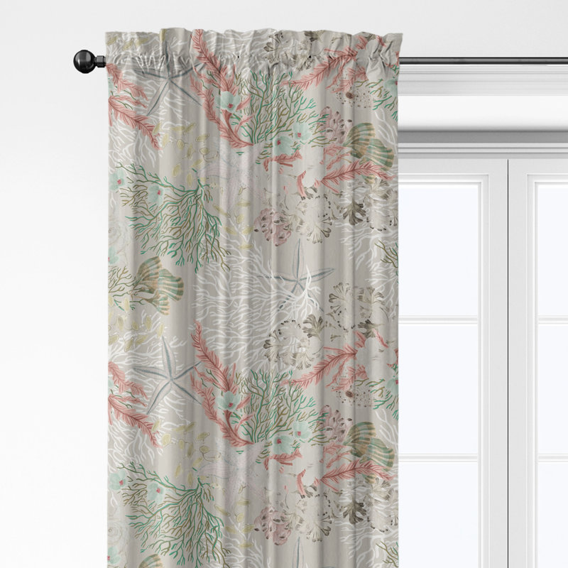 Ensemble de 2 rideaux en coton avec passe-tringle Under The Sea, L 50 po x L 192 po