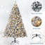 Arbre de Noël pré-éclairé avec 150 lumières blanches chaudes, 8 modes d'éclairage, pédale marche / arrêt facile, support pliable-108118071
