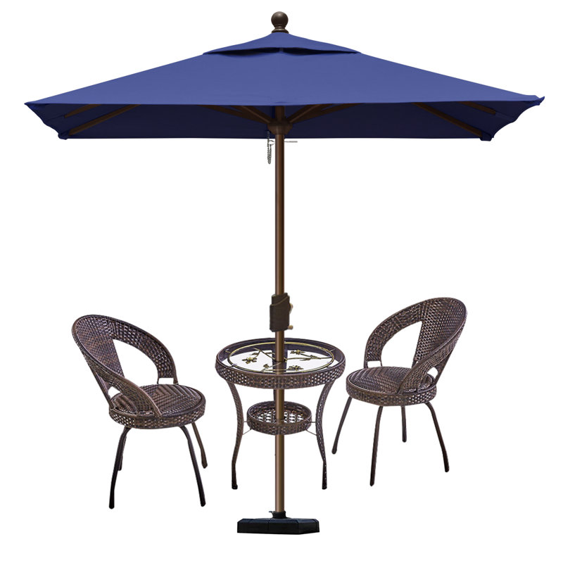 Parasol de marché carré 6 pi Nahlani, Bleu marine