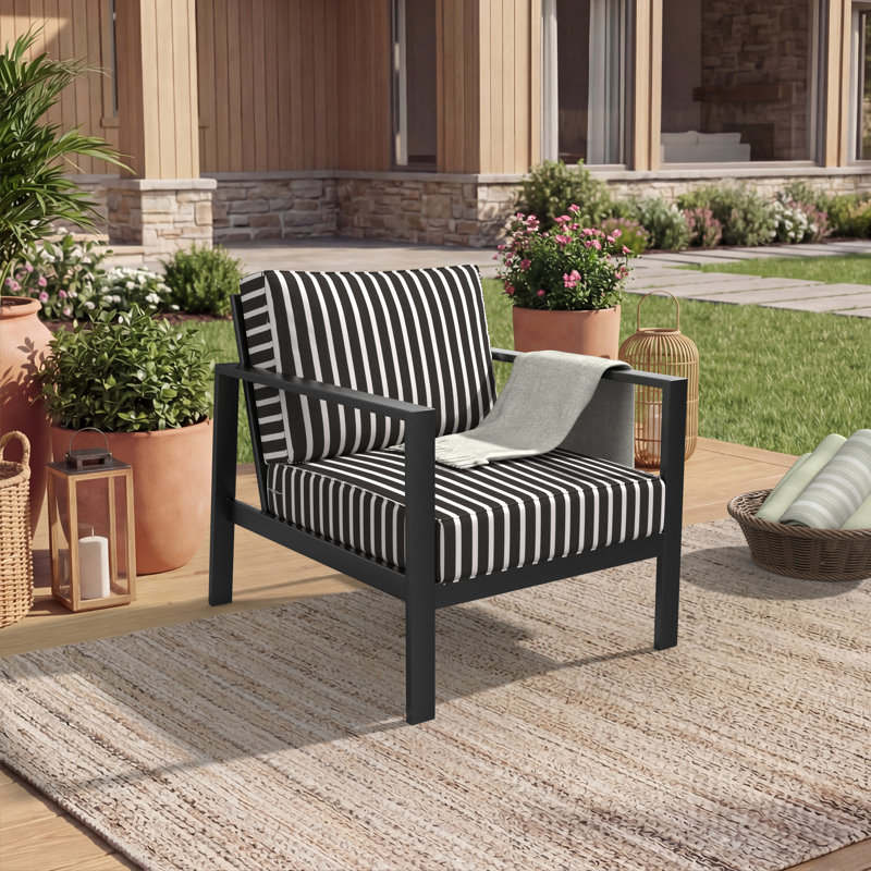 Sunbrella® Outdoor Deep Seating Louge Chair Cushion, 23" W x 25" D, Sunbrella® Shore Classic