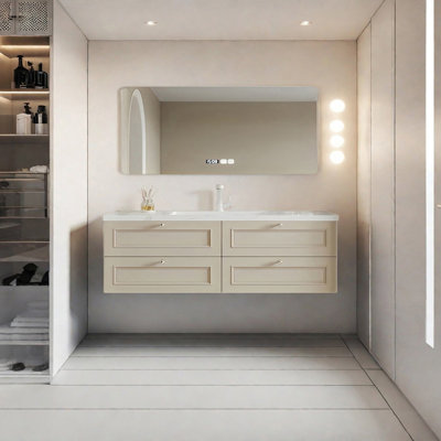 Cream style rock plate bathroom cabinet