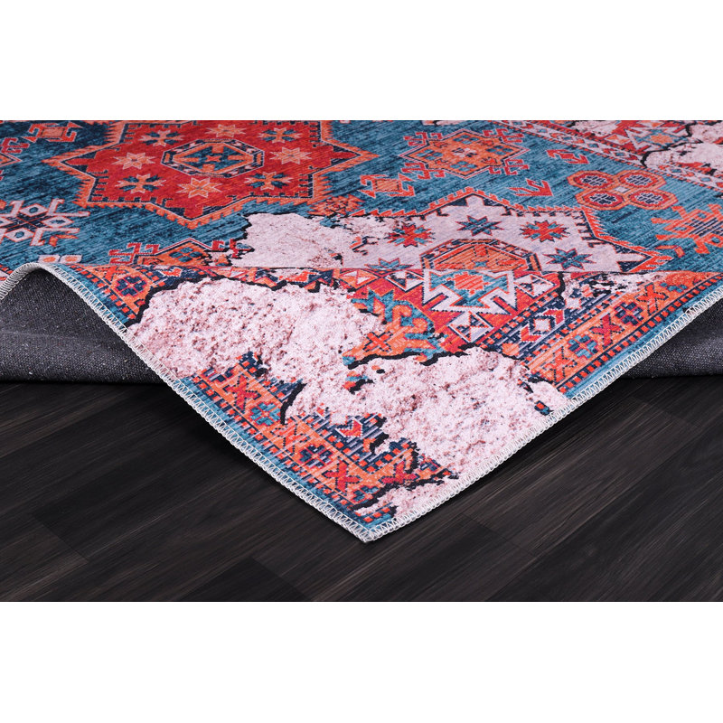 Vintage Look Cotton and Chenille Flatweave Area Rug, 60 x 100 cm