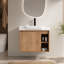 Meuble-lavabo mural 28 po avec lavabo en céramique blanche et porte à fermeture en douceur, emballage KD-559139684-559139685