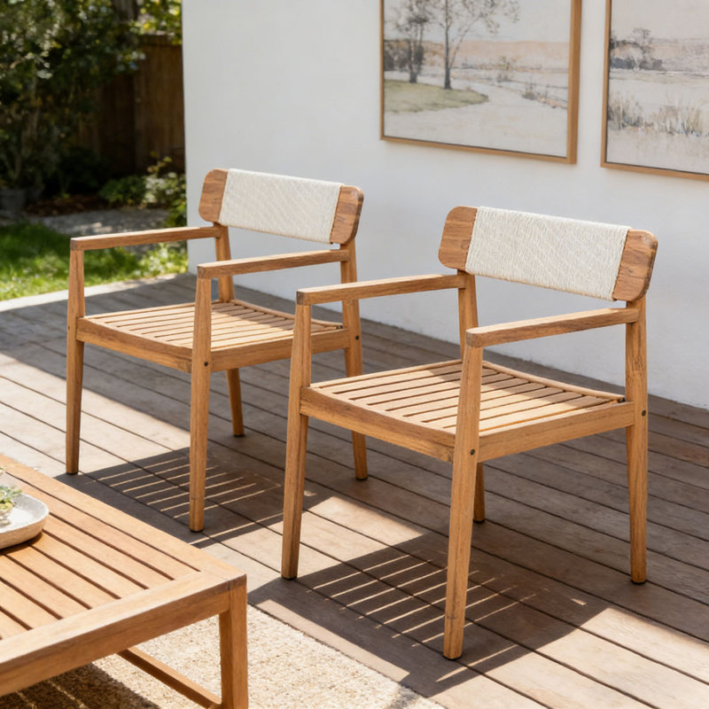 Patio CHAIR, Teak,White