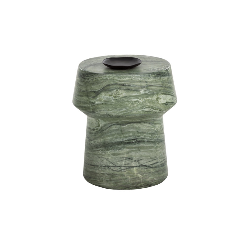 Brie Outdoor Round Side Table, Green