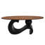 Table basse ovale et ronde de style industriel, 2 pièces pour espace de vie principal, structure en métal, pieds réglables, noir, design, métal, assemblage rapide