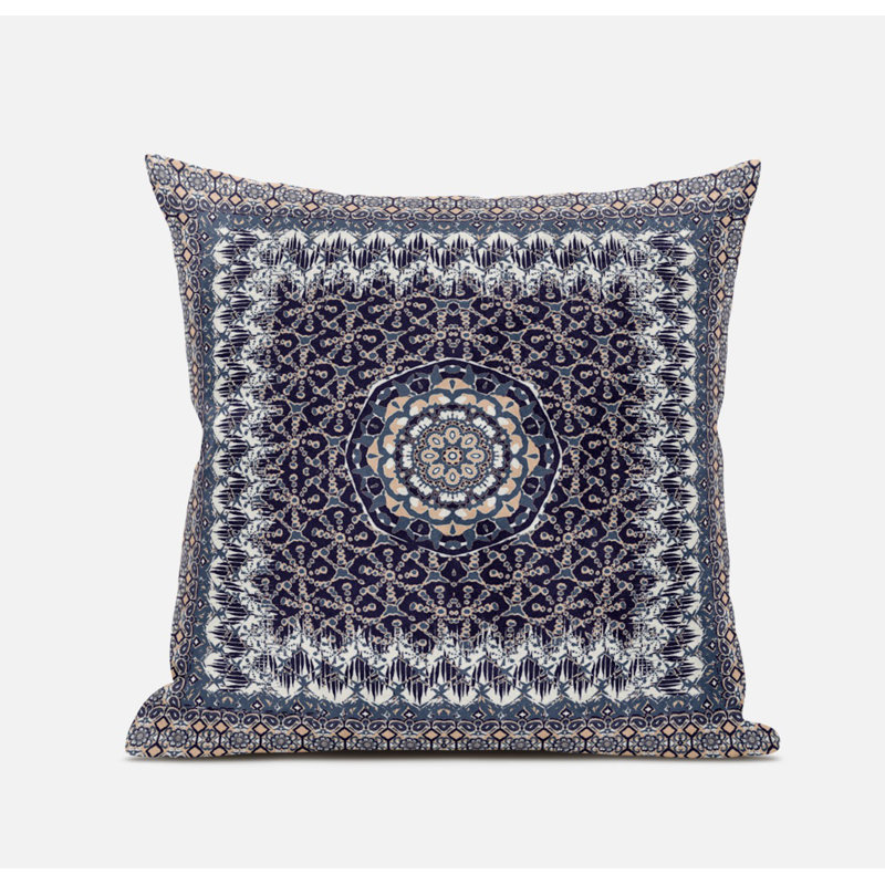 Coussin Floral, Bleu vif / turquoise