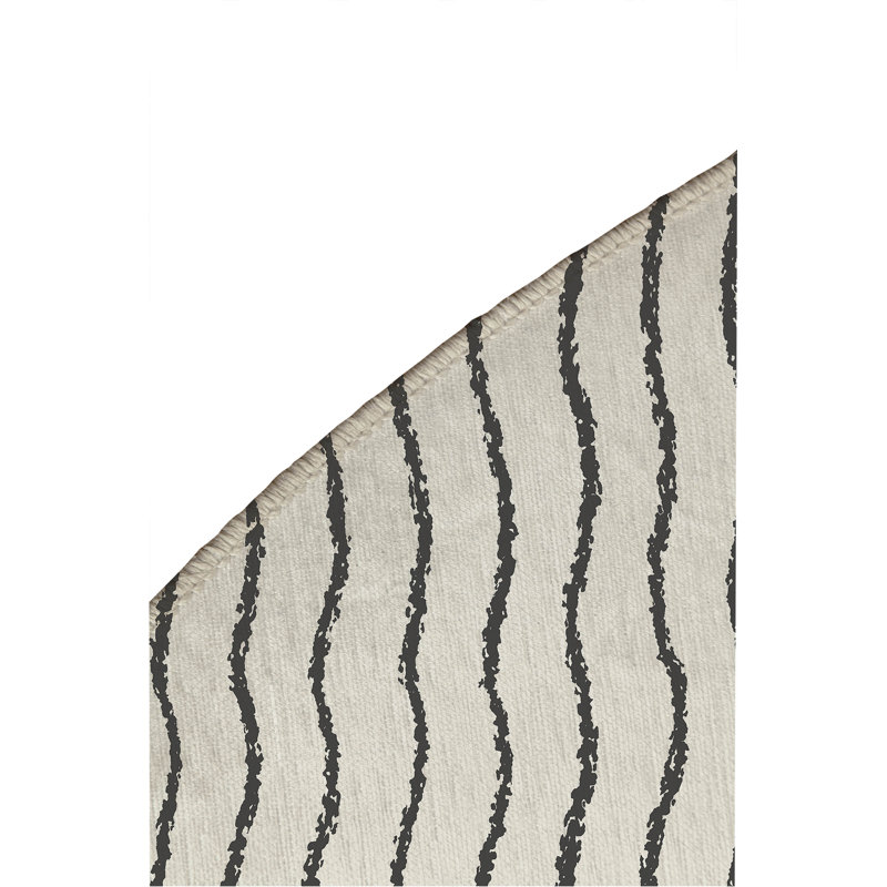 Wave Grunge Non-Slip Outdoor Rug, Round 5'