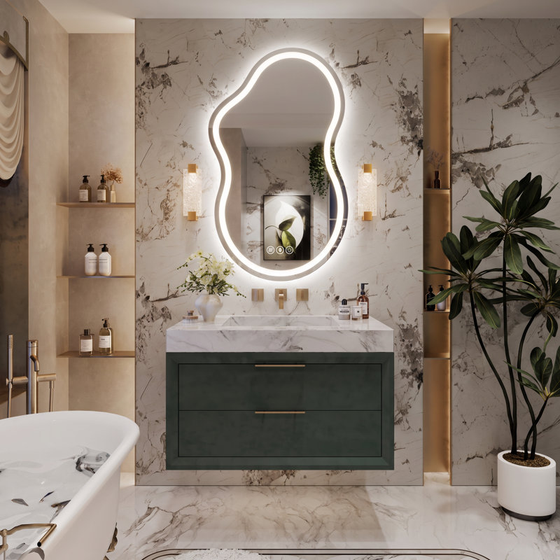 Miroir de salle de bain à DEL Lunara, 32 po x 20 po