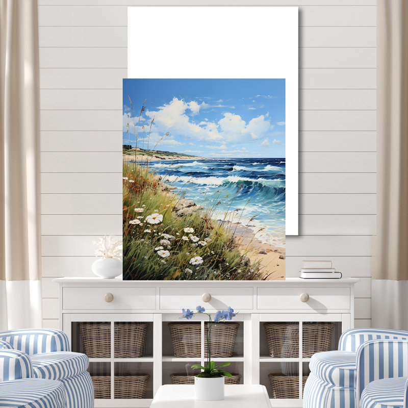«Flower Coastal Nostalgia» sur impression sur toile, Toile tendue, H 40 po x l 30 po x P 1,5 po