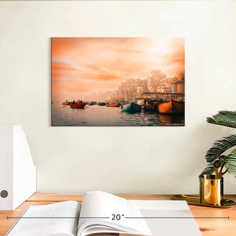 Ravi Varanasi And Ganges River, 8" H x 12" W