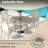 Outdoor Round Patio Table For 4 - 6, Metal With Umbrella Hole Backyard, Lawn, Garden. Powder Coating Rust Proof, Bent Leg Design Better Stability, Non Marring Foot Caps. Easy To Do Assembly Colored-356554437