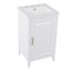 Meuble-lavabo de 20,3 po avec lavabo, tiroir fonctionnel, tablette de porte, porte à fermeture douce, blanc
