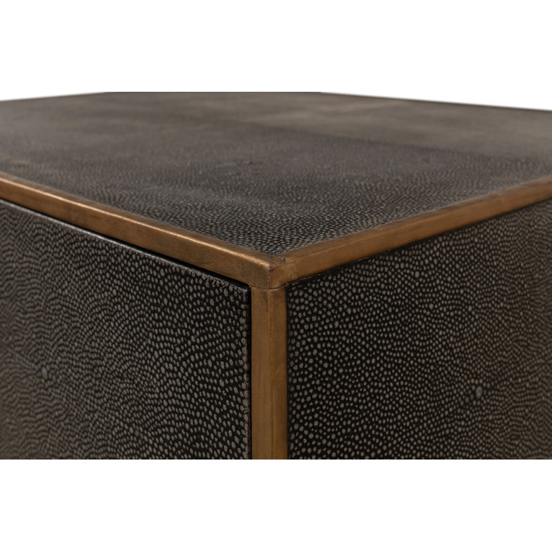 Shagreen 2 - Drawer Solid Wood Nightstand, Antique Gray