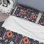 Ensemble de housse de couette orange et gris Ikat-666025858