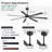  72" Large Ceiling Fan with Light and Remote, 6-Speed Quiet Reversible DC Motor, 3CCT LED, Black/Walnut Finish