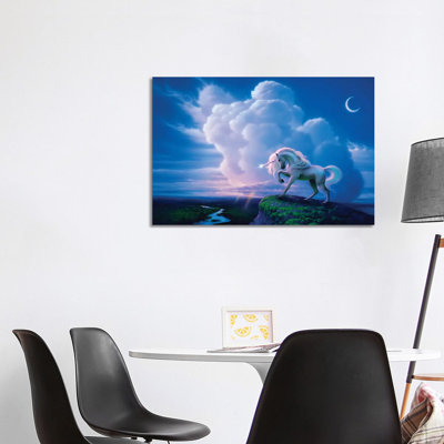 Rainbow Unicorn by Kirk Reinert - Wrapped Canvas Print